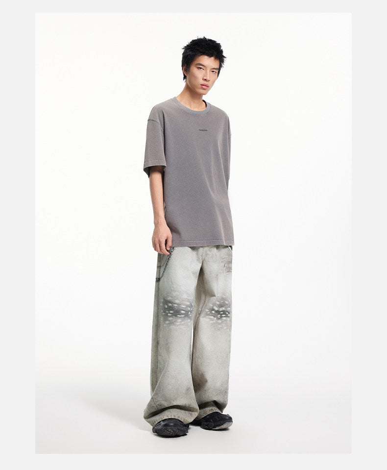 Leopard-Print Denim Pants