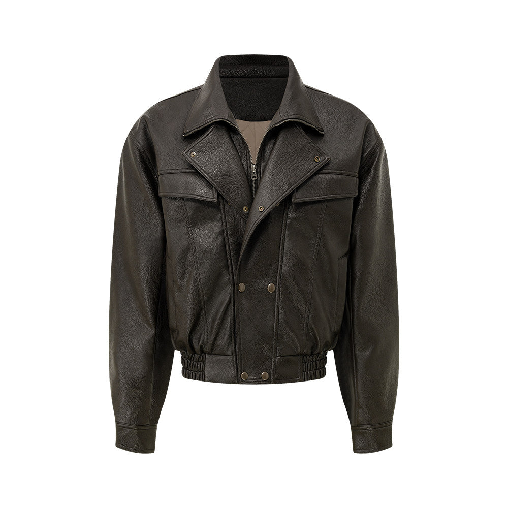 Double Collar Leather Jacket