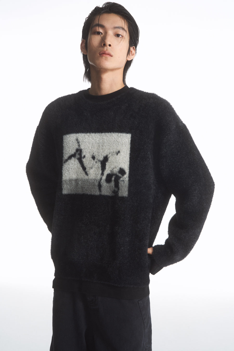 Imitation Mink Pullover Round Neck Sweater