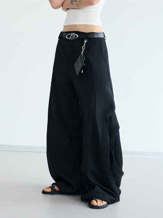 Deconstructed wide-leg pants