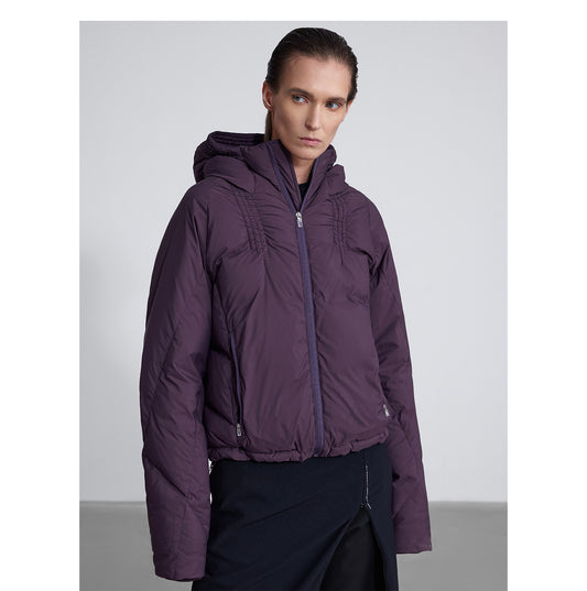 Shiny Pleated Down Jacket