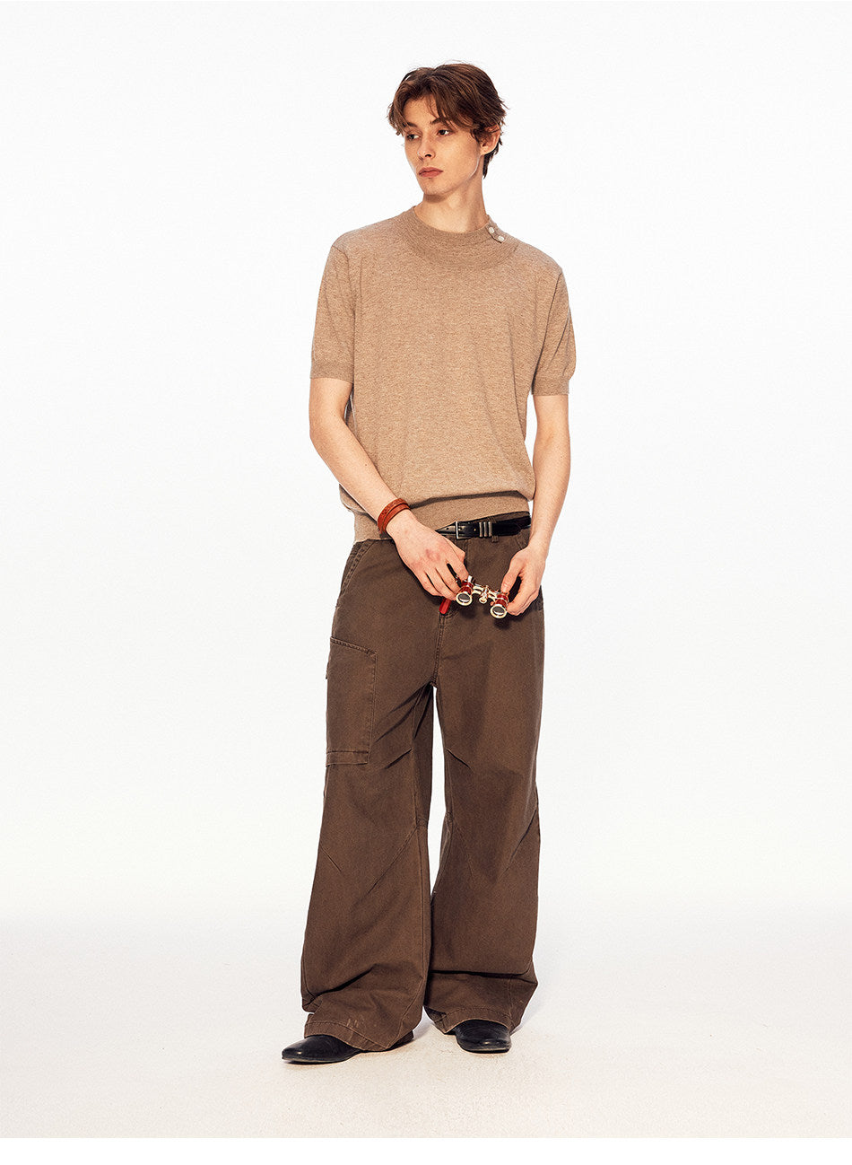 Faux Two-Piece Knit Shirt