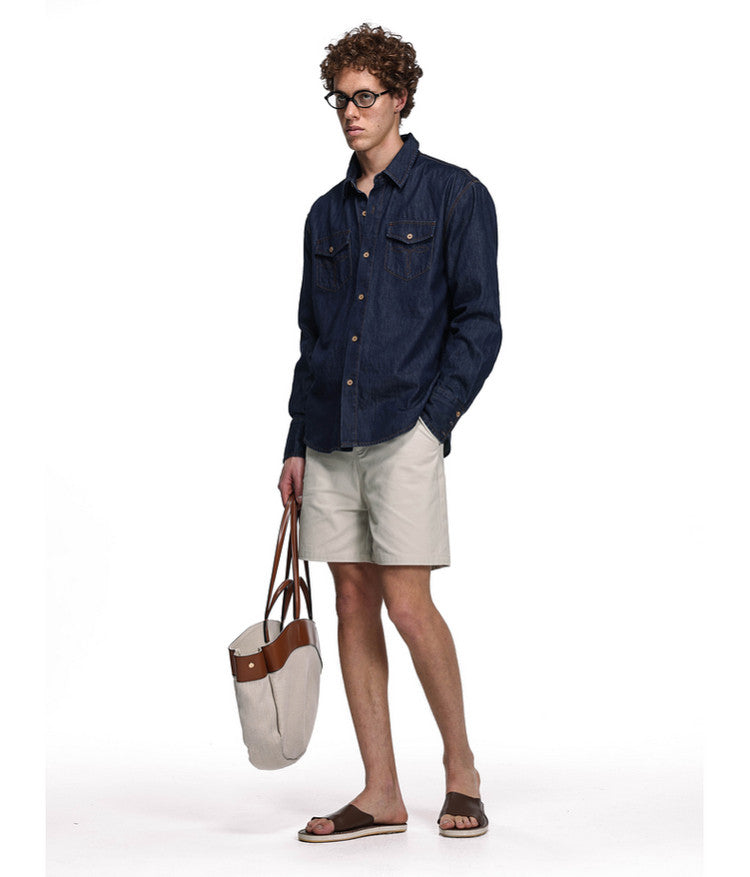 High-Quality Washed Denim Shirt