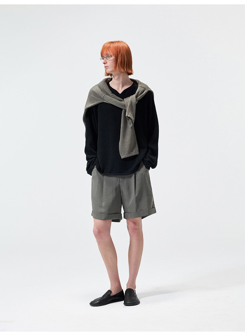 Casual Pants with a Partial Elastic Waistband
