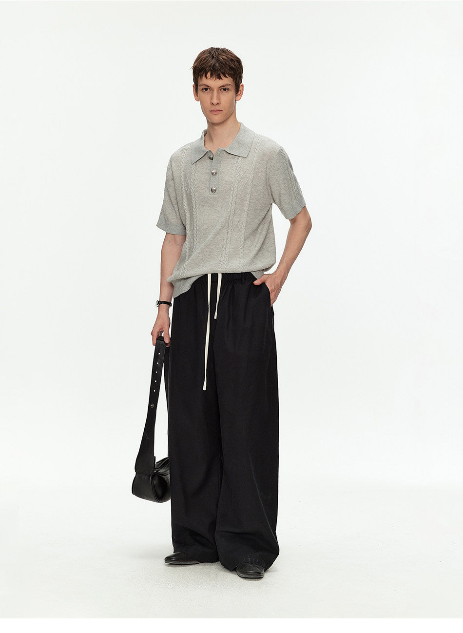 Wool-Blend Knit Polo Shirt