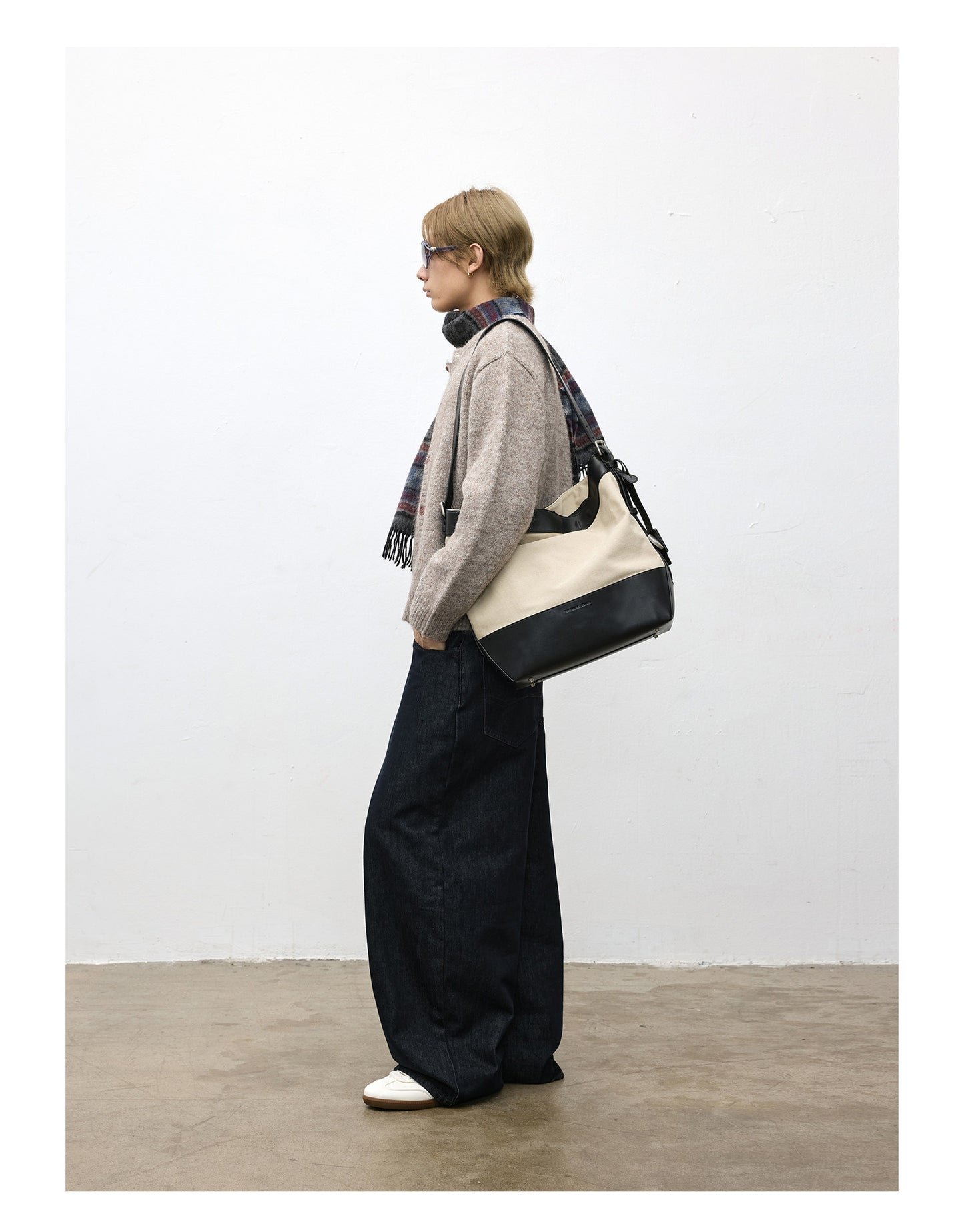 Wash-processed raw denim pants