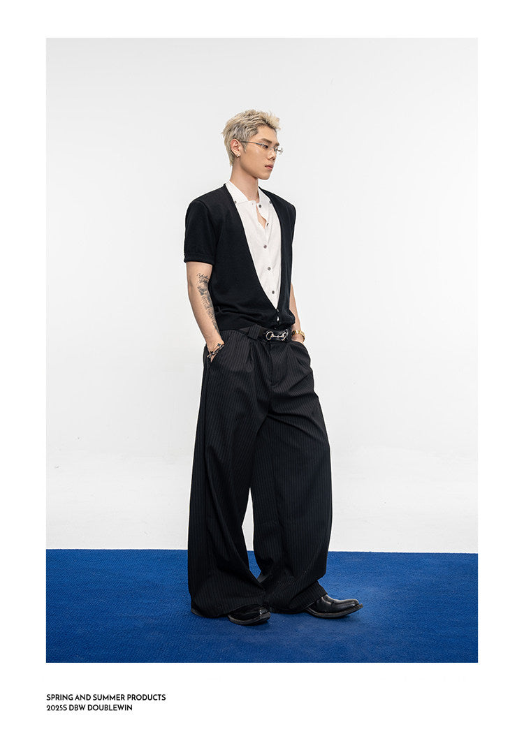 Luxurious Double-Gathered Casual Pants