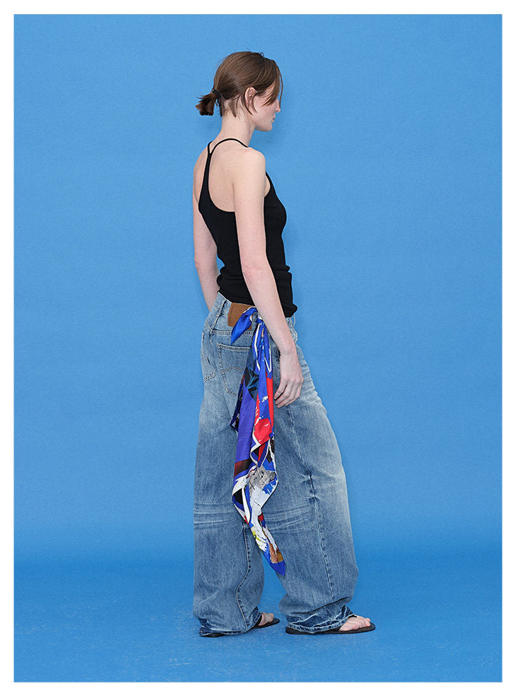 Stereo Pleats Retro Jeans