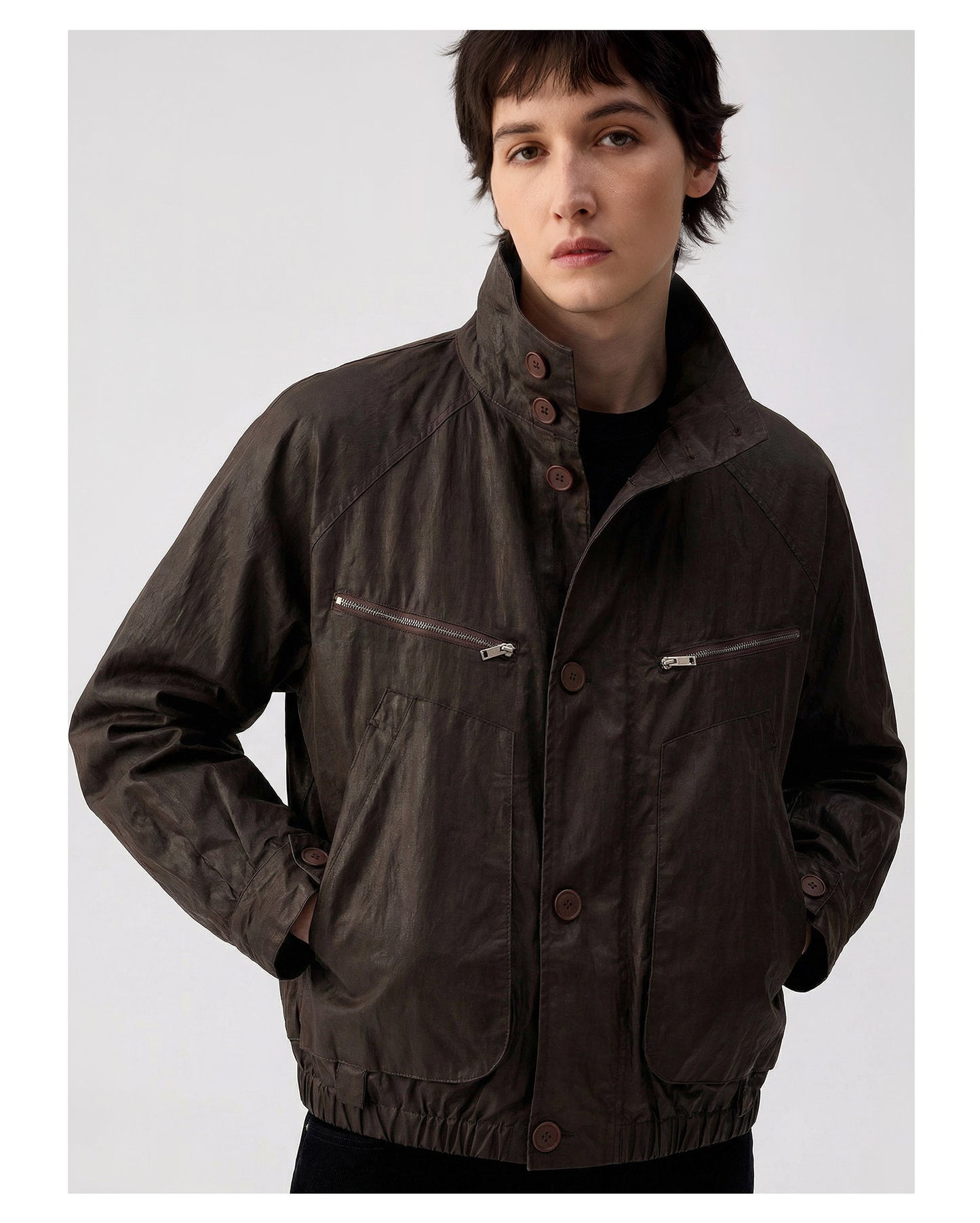 Waxed nylon jacket