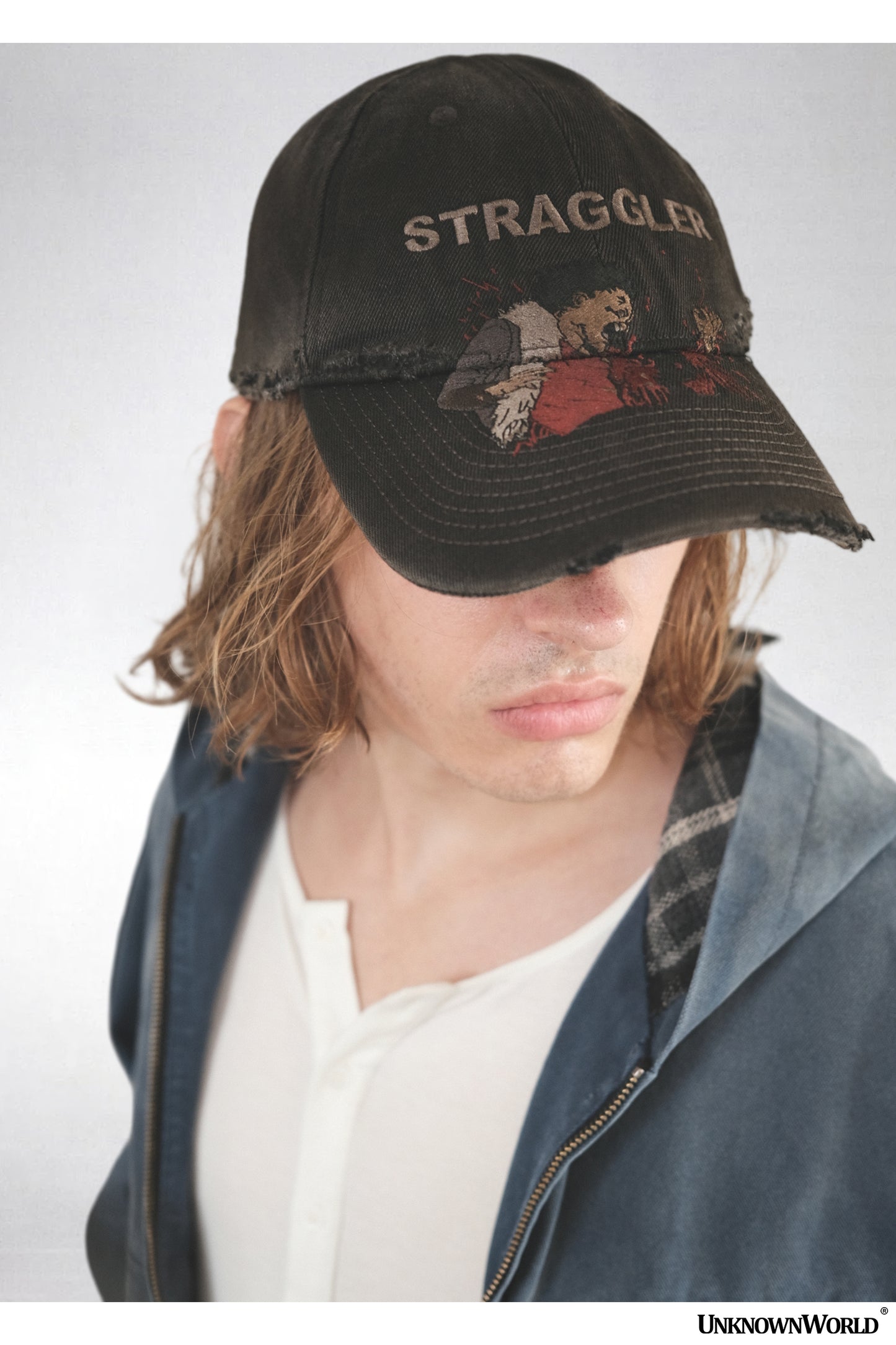 Damaged embroidered cap