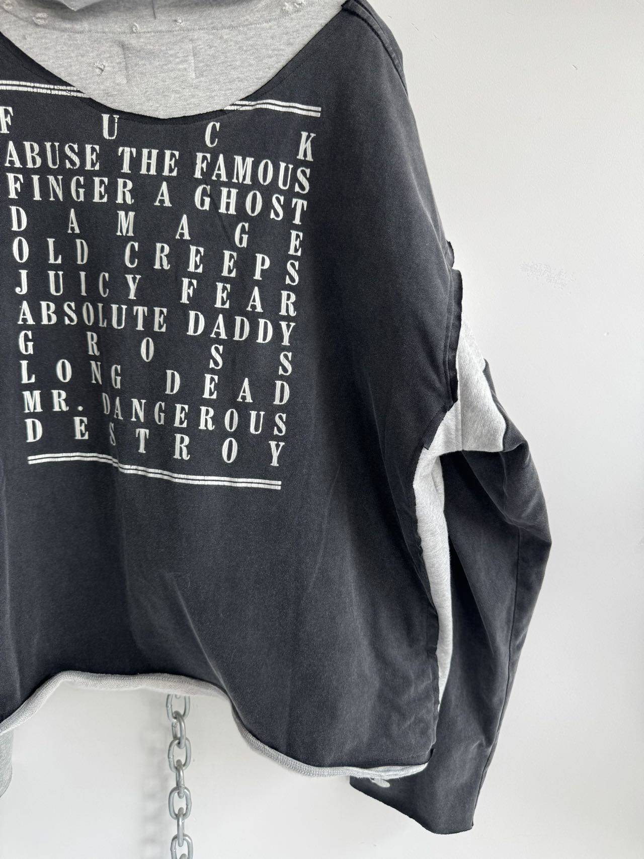 Patchwork Short-Sleeve Hoodie