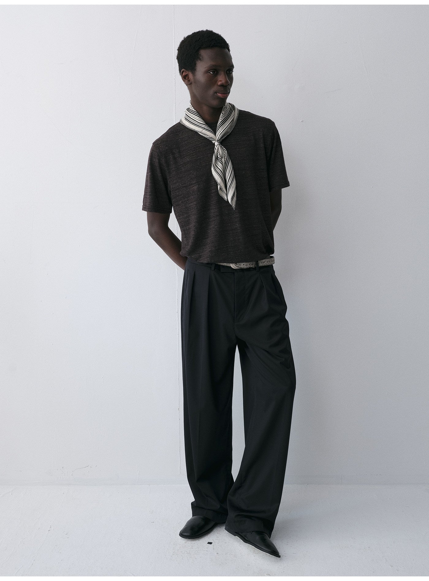 Linen-Blend Short-Sleeve T-Shirt