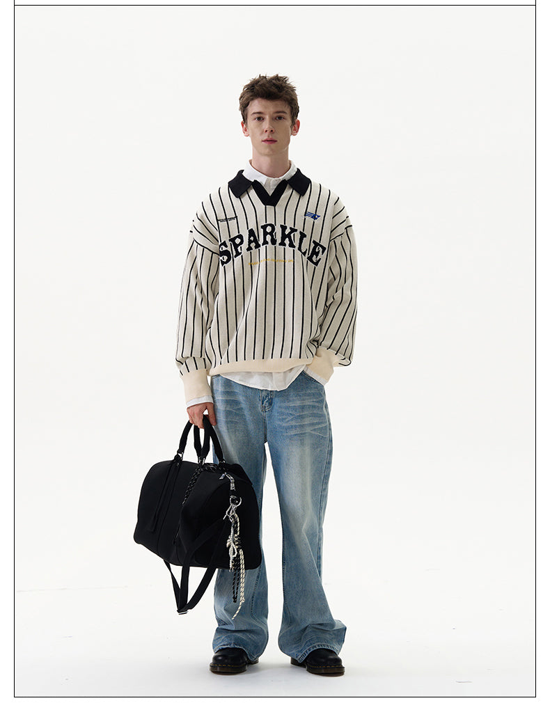 Sports Style Striped Sweater