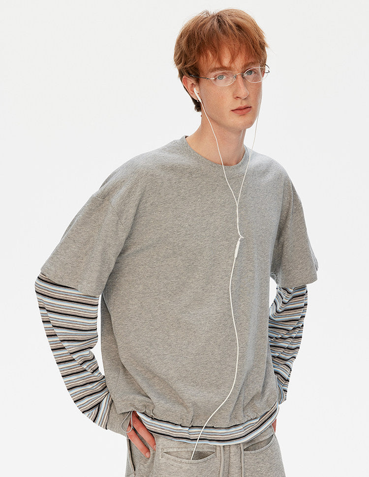 트렌디한 페이크 레이어드 티셔츠