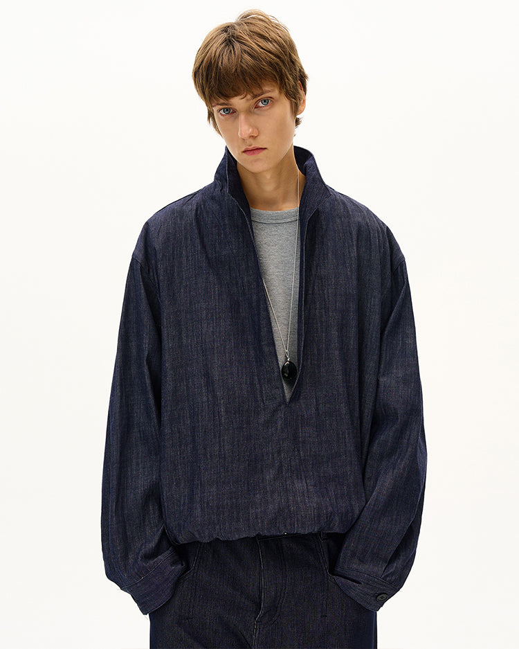 Denim-Look Two-Piece Shirt