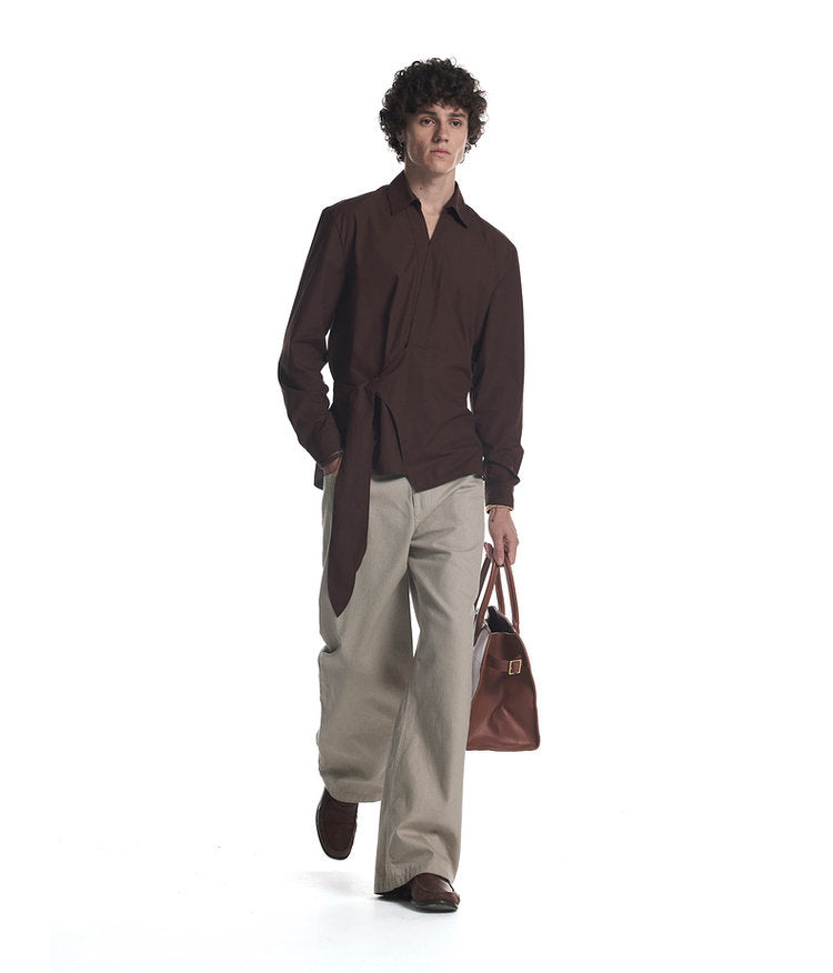 Vintage-style distressed finish shirt