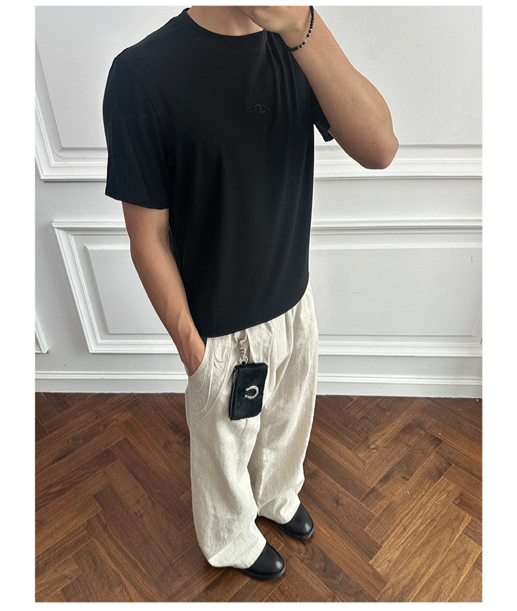 Straight-Leg Casual Pants with Excellent Breathability