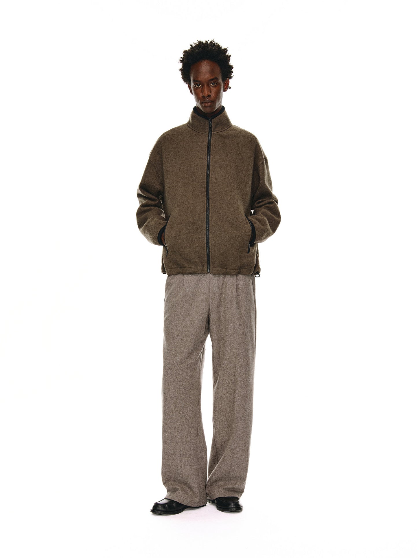 Unisex Wool Zipper Jacket