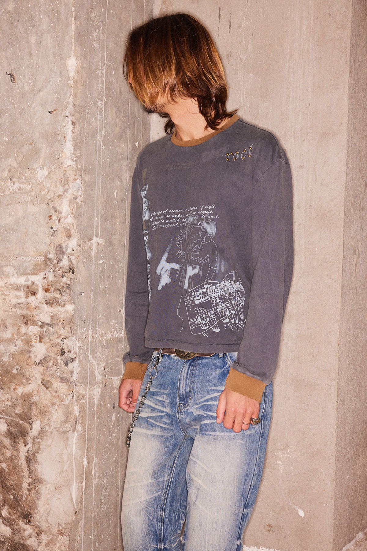 Distressed Print T-Shirt