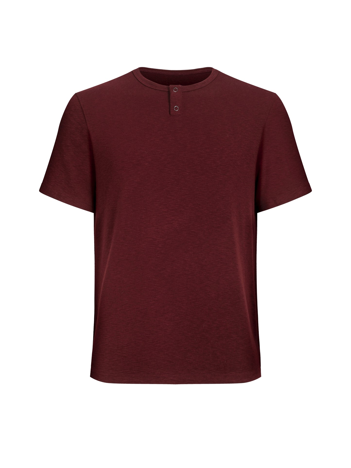 Henley-Neck Basic T-Shirt