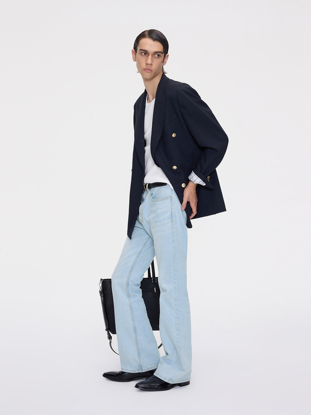Double-Metal-Button Silhouette Jacket