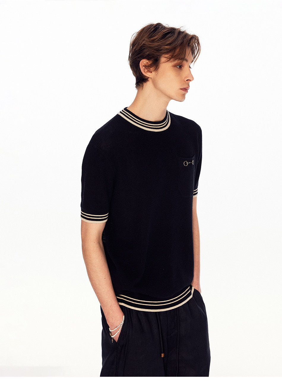 Classic Crew-Neck Knit Shirt