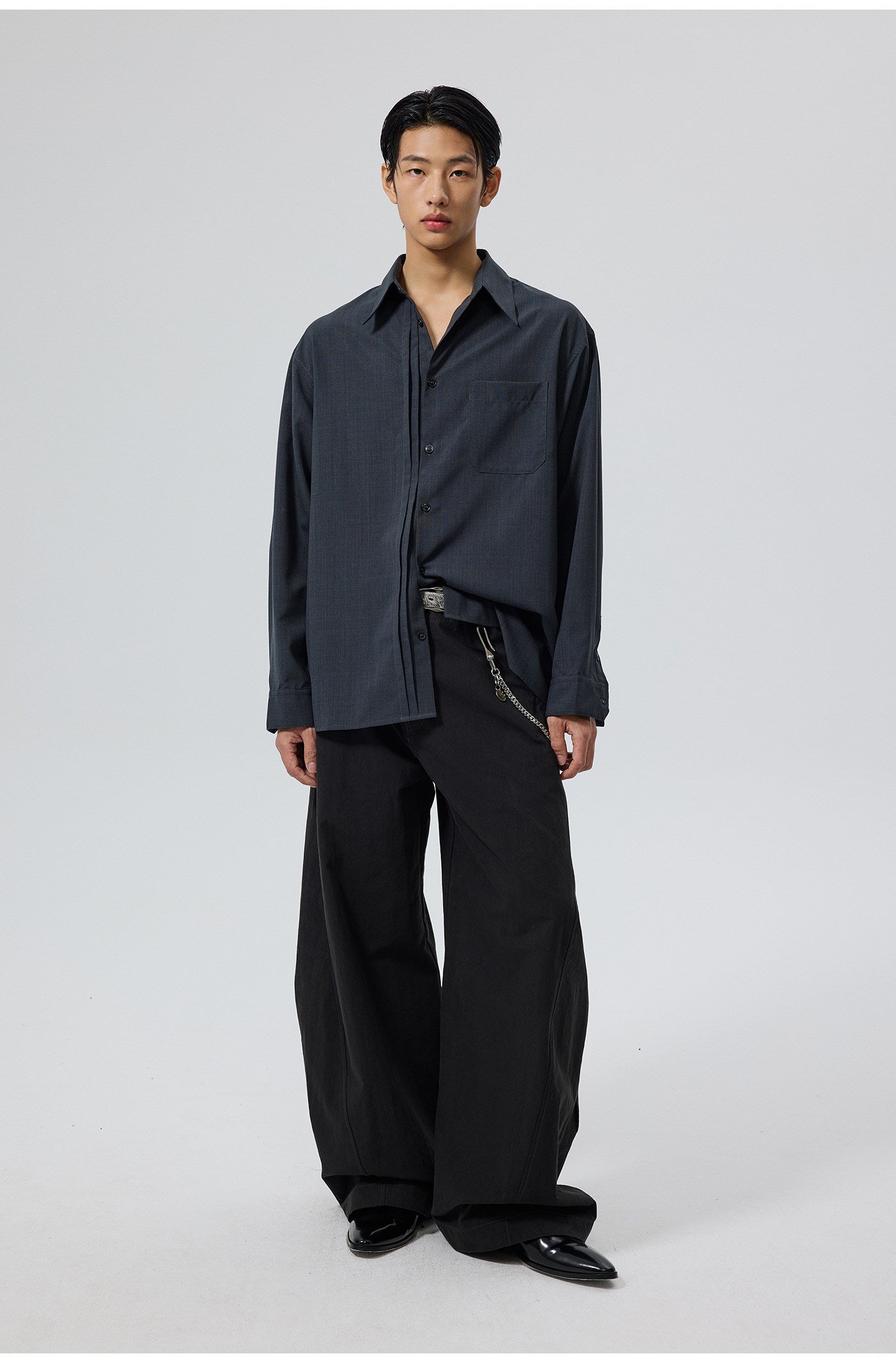 Linen-like texture shirt