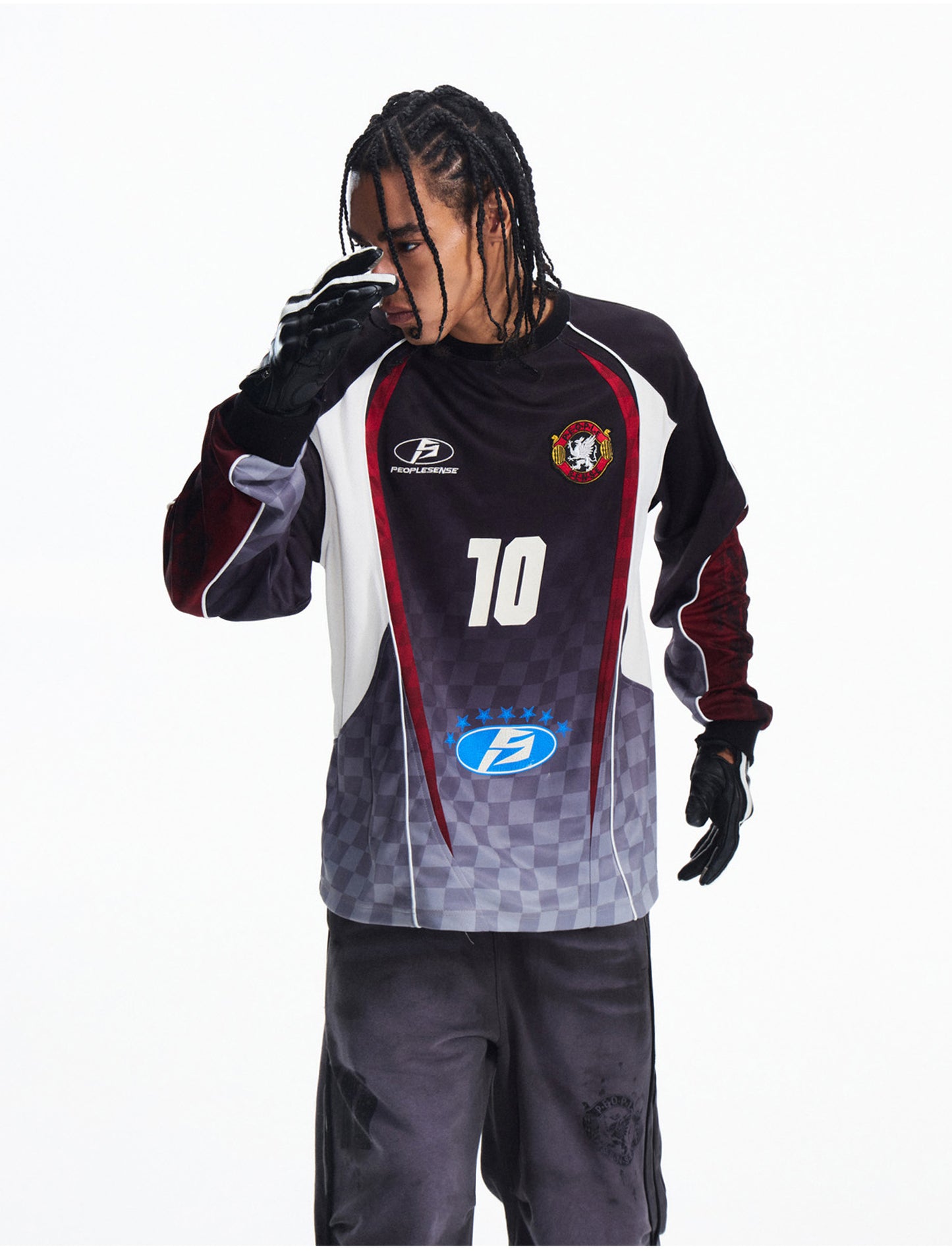 Racing Diagonal Check Pattern T-Shirt