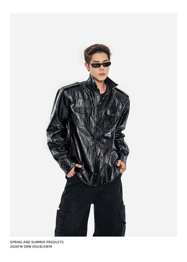Shiny Wrinkle-Resistant Jacket