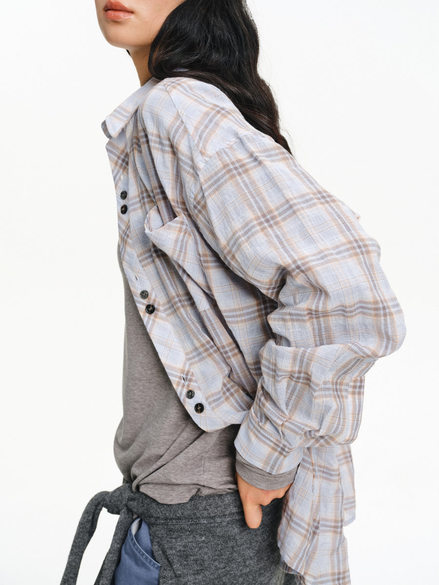 Multi-button Checkered Shirt