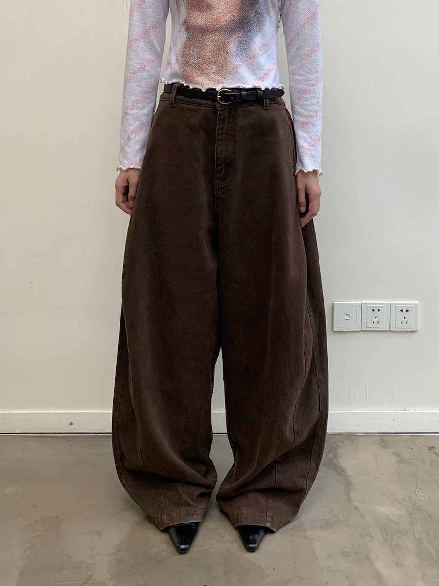 Scimitar Cut Wide Casual Pants