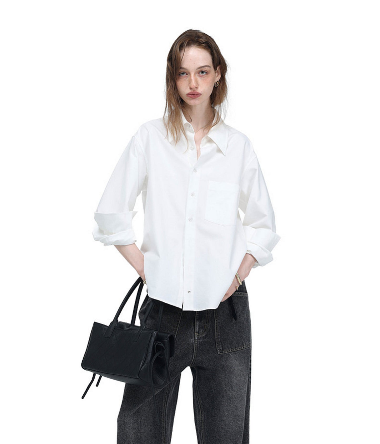High-End Tailored Long-Silhouette Shirt