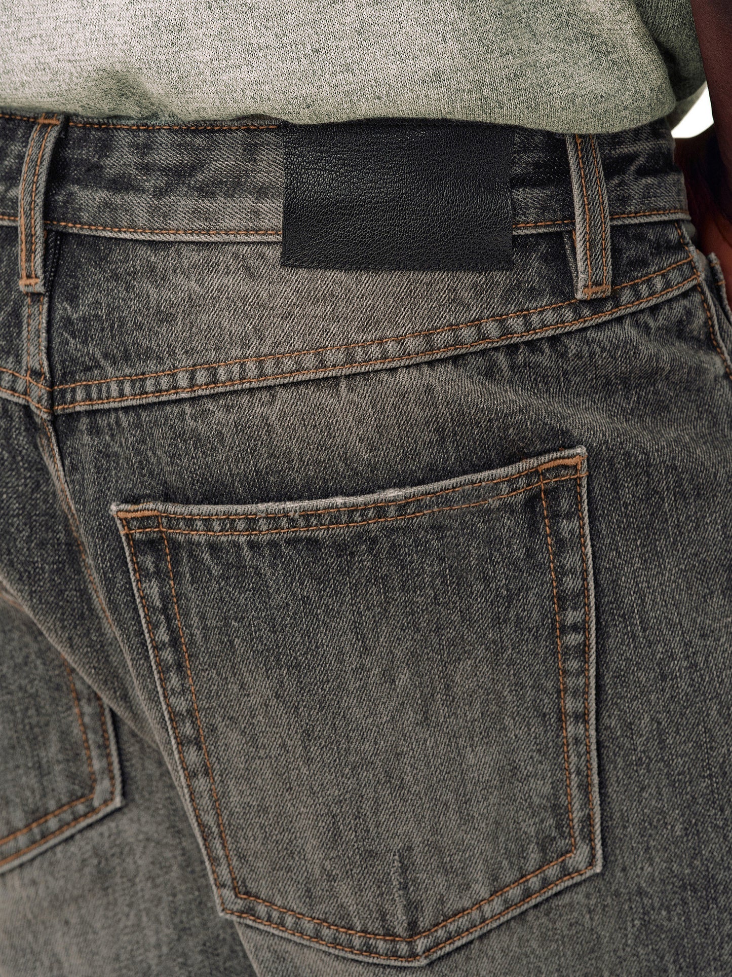Unwashed denim pants