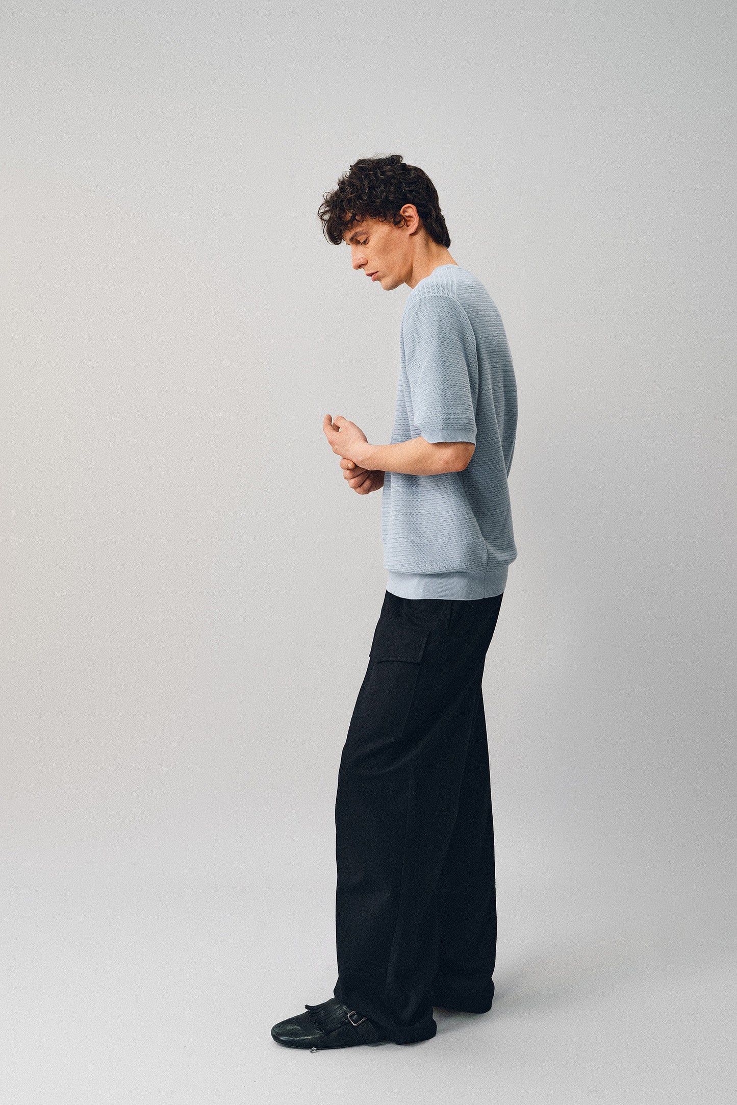 Short-sleeve knit shirt