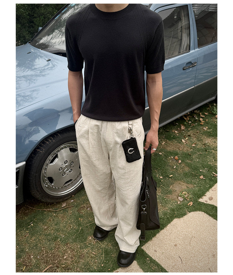 Three-Cut-Flow Wool Knit Shirt
