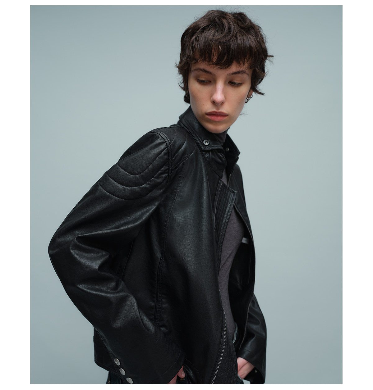 Rider Jacket with Turn-Down Collar