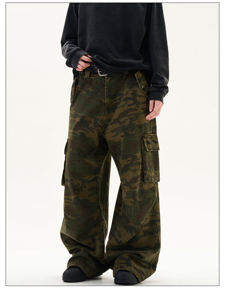 Multi-pocket camouflage casual pants