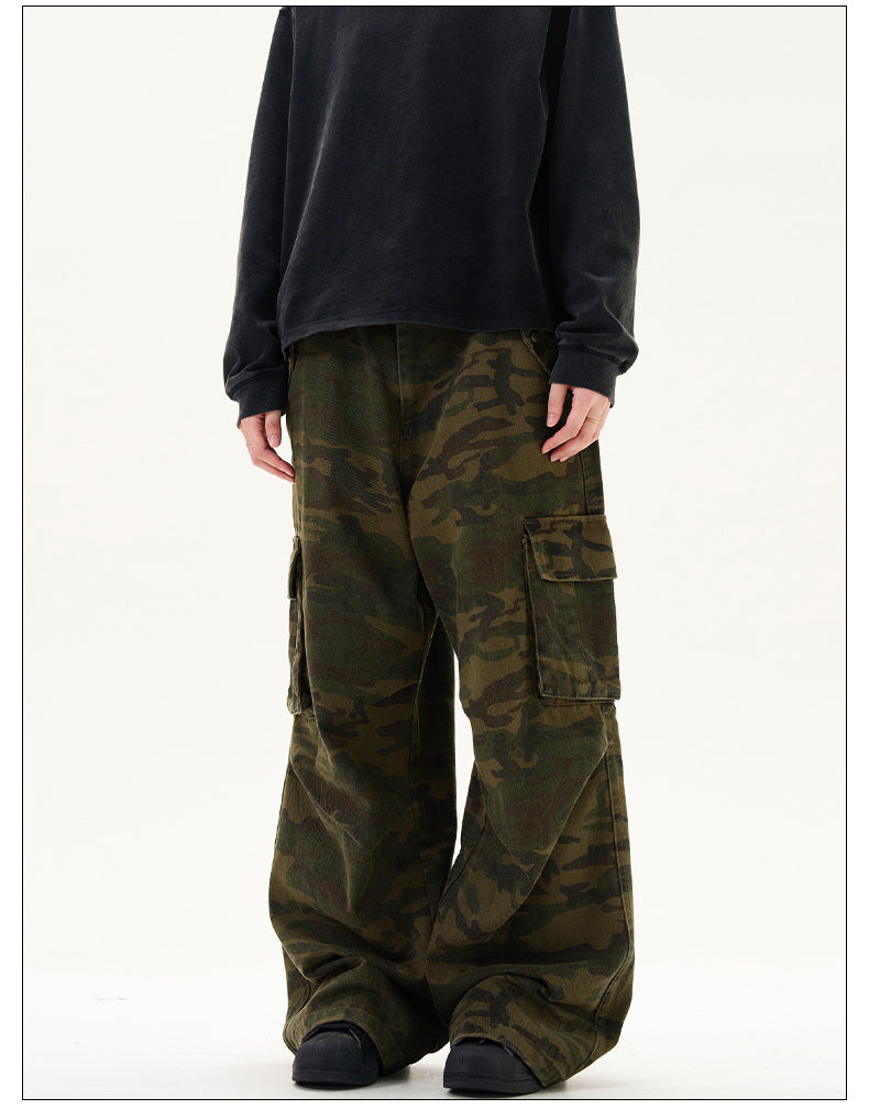 Multi-pocket camouflage casual pants