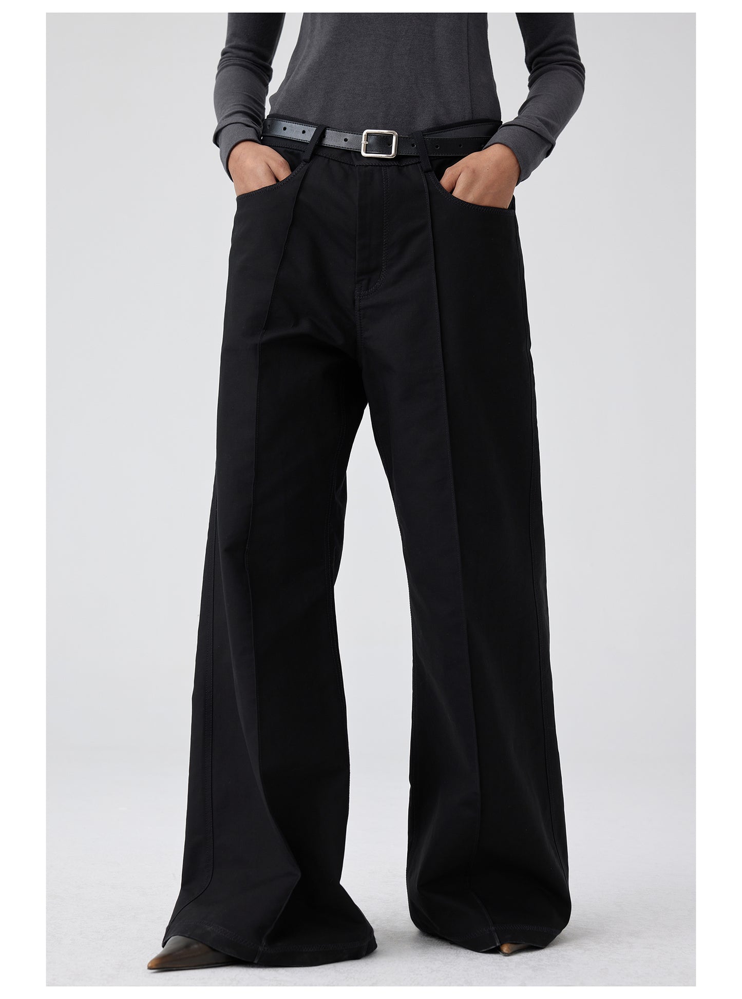 Center seam gusset wide pants