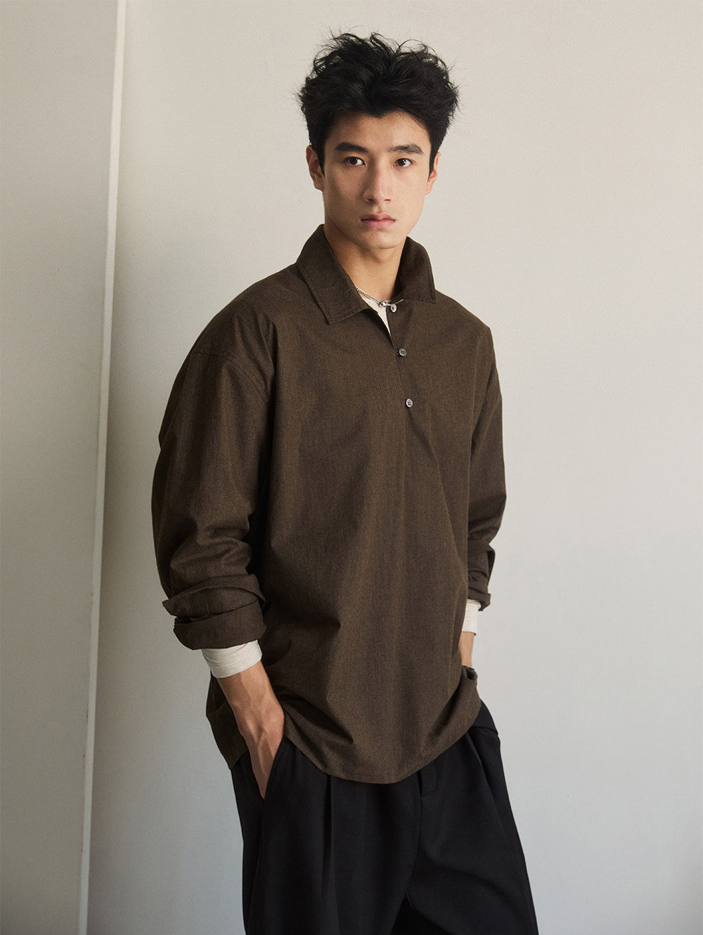 Half-Open Pullover Shirt