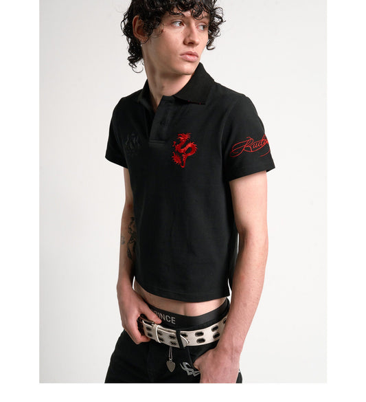 Embroidered and Appliquéd Polo Shirt