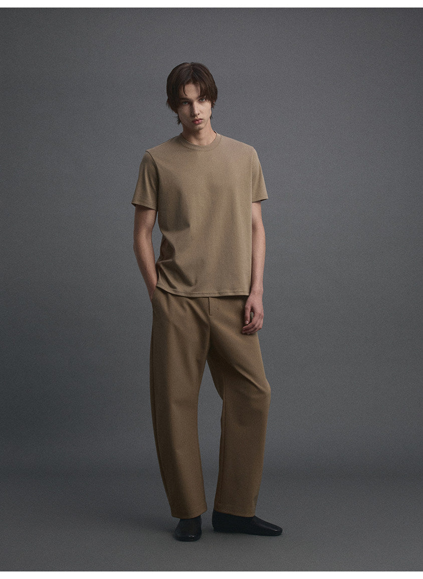 Curved-Cut Casual Pants