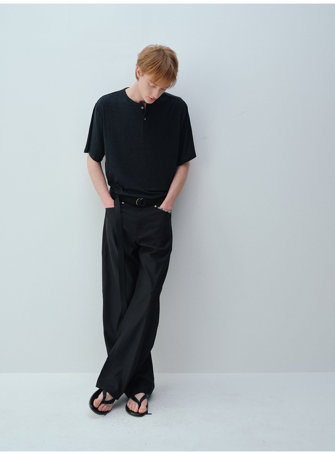 3D 마이크로 커브 캐주얼 팬츠