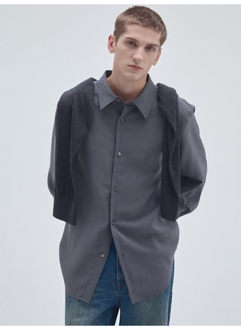 Lightweight Square-Collar Casual Shirt
