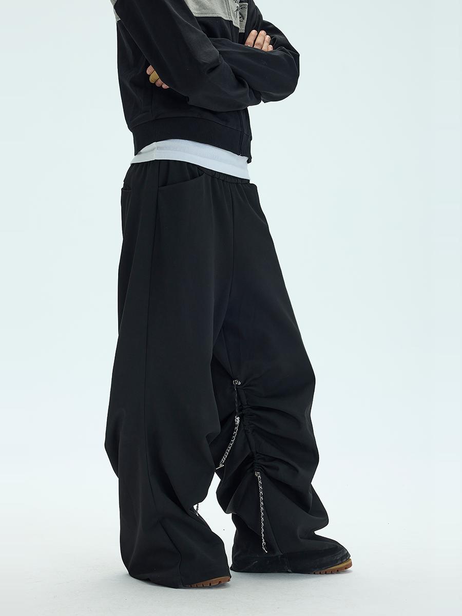 Side adjustable chain casual pants