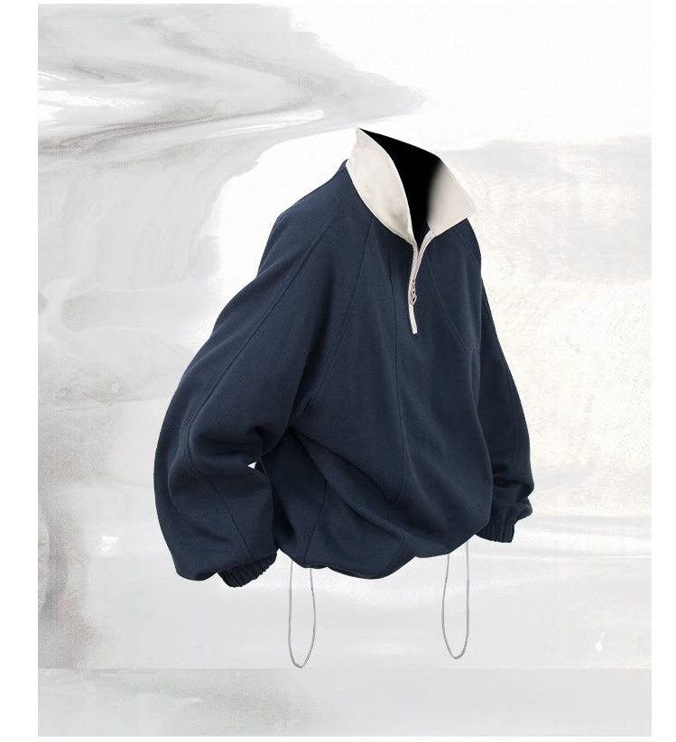 Half-zip polo shirt with unique texture