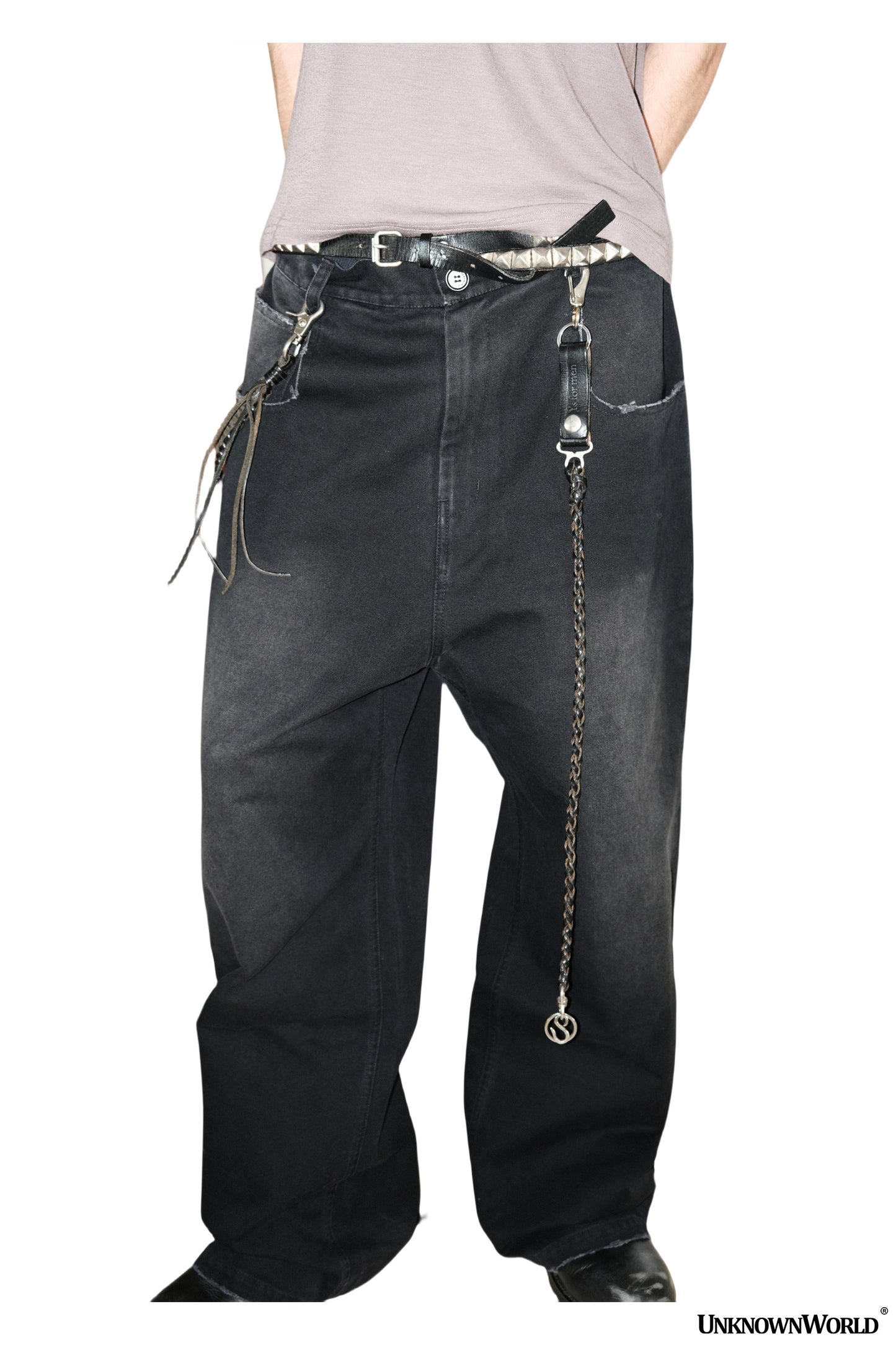 Heavy Canvas Washed Loose Straight Jeans