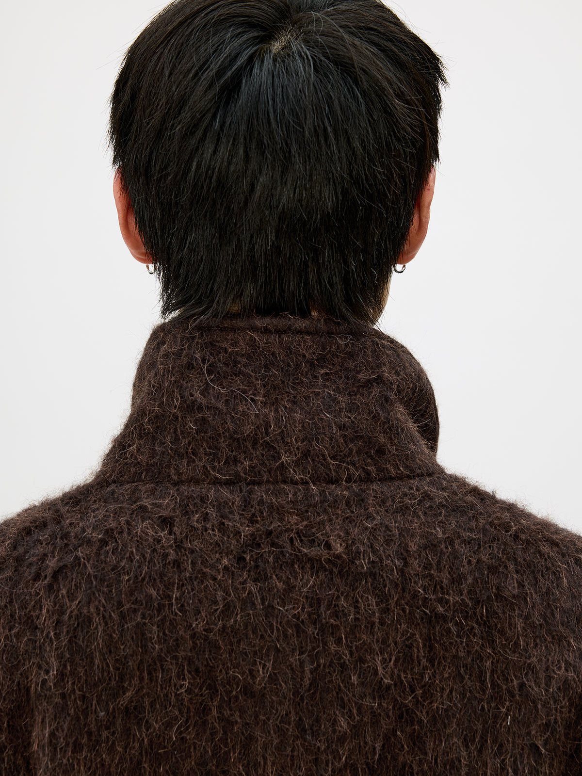 Alpaca Blend Zipper Short Wide Jacket