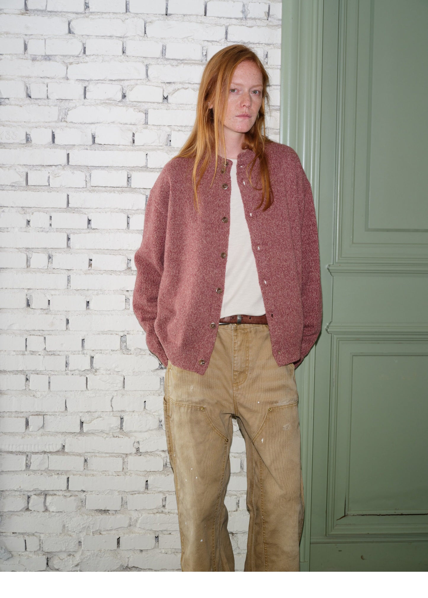 Knit Crew-Neck Cardigan