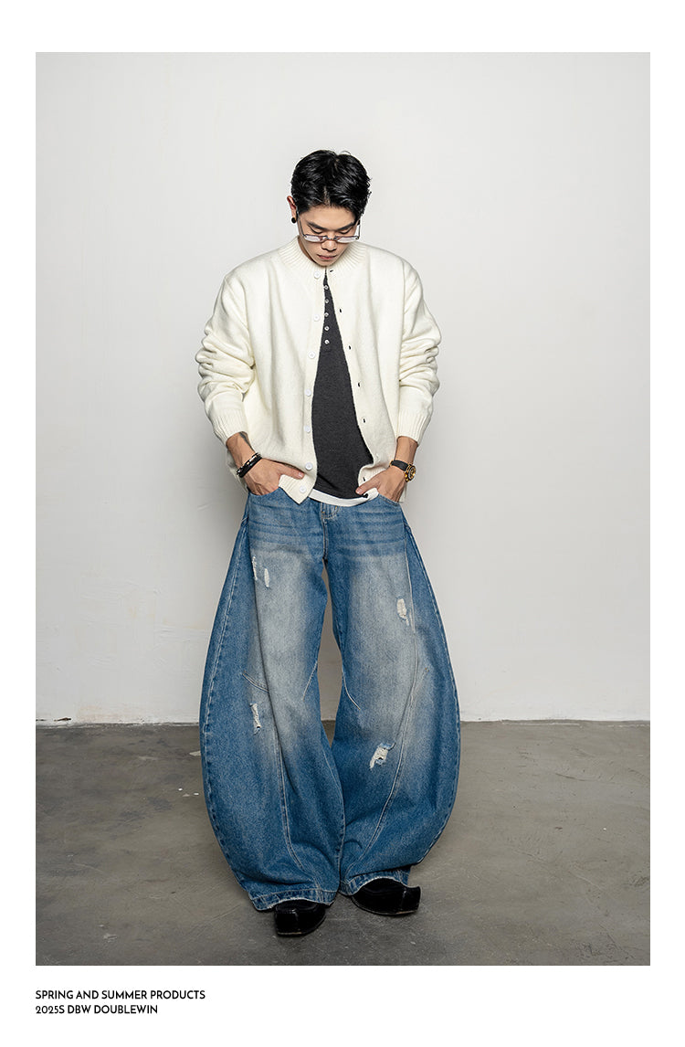 Round Neck Knit Cardigan